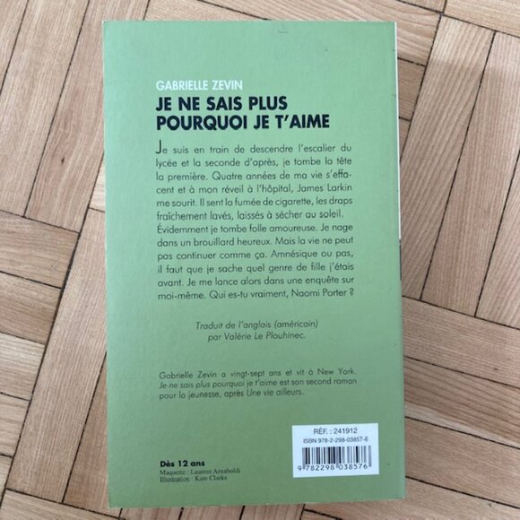 Livre Roman Je Ne Sais Plus Pourquoi Je T'Aime - Gabrielle Zevin - Picture 2 of 2